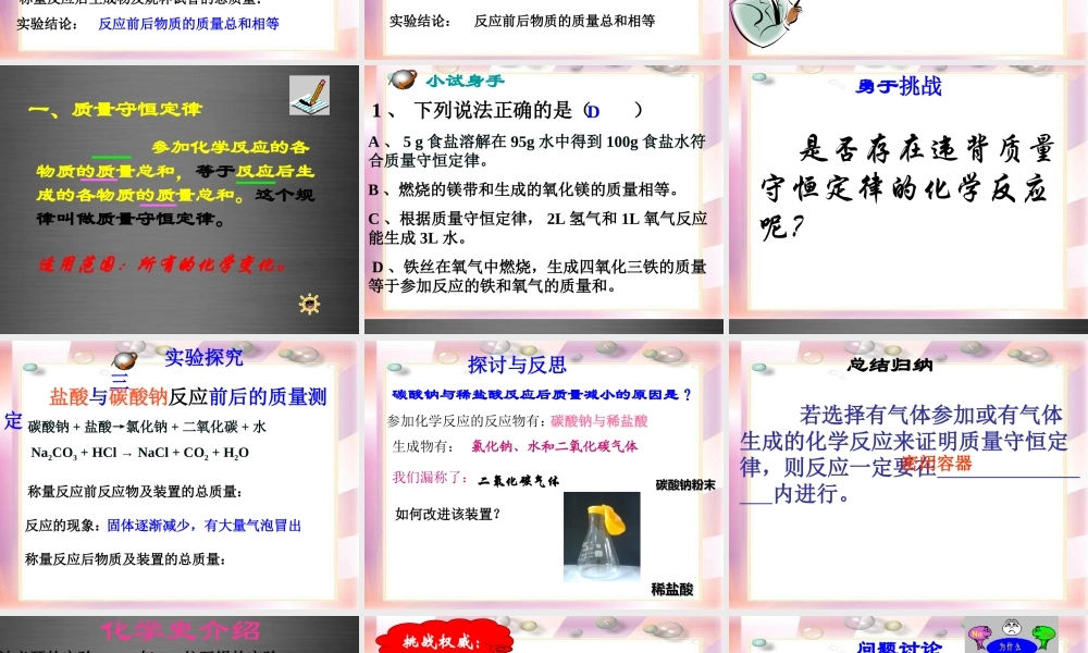鲁教初中化学九上《5第1节 化学反应中的质量守恒》PPT课件 (7).ppt