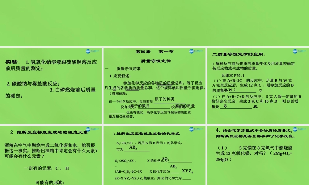 鲁教初中化学九上《5第1节 化学反应中的质量守恒》PPT课件 (8).ppt