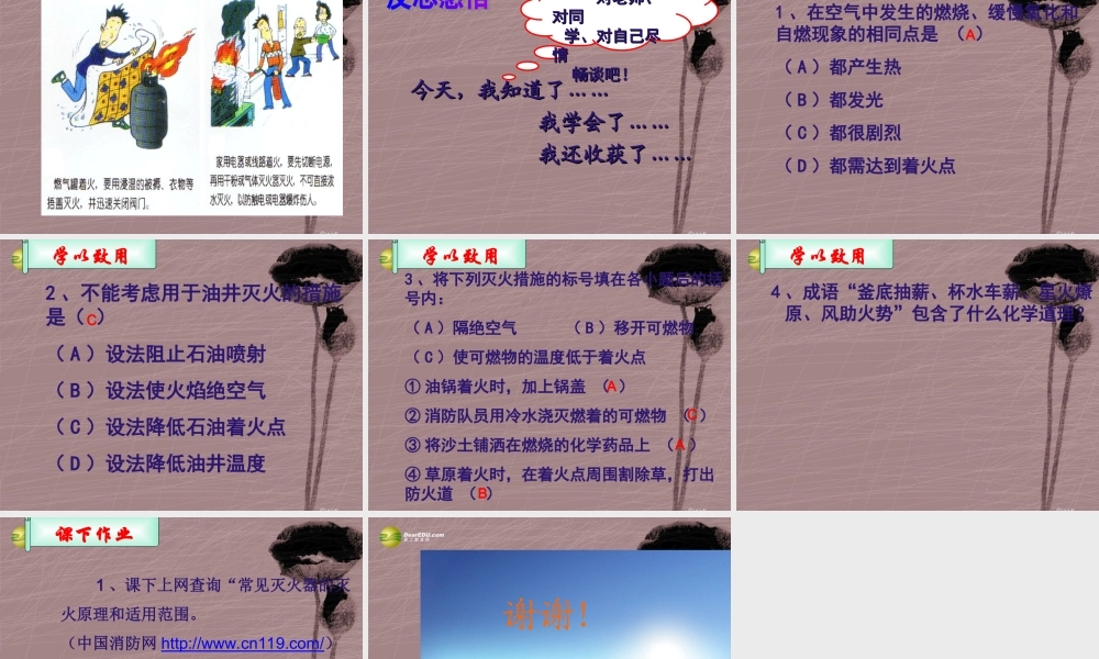 鲁教初中化学九上《6第1节 燃烧与灭火》PPT课件 (1).ppt