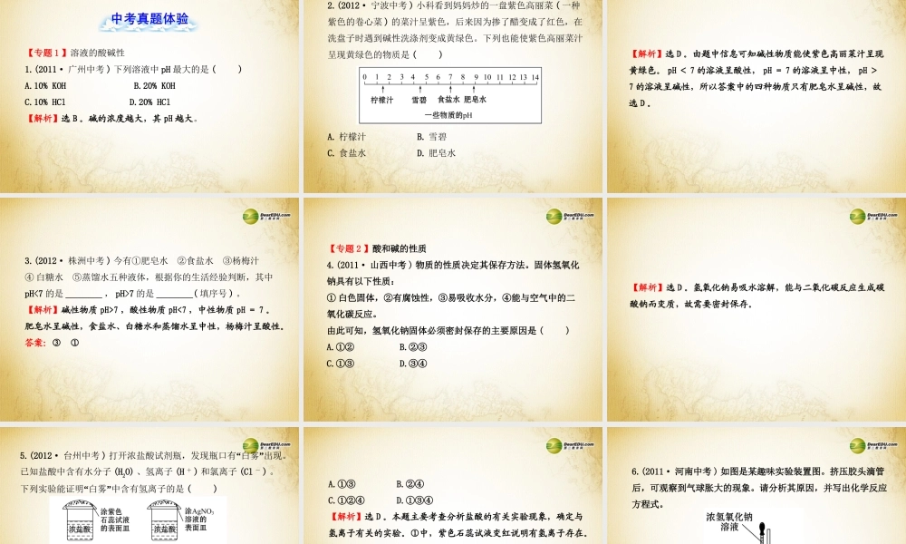 鲁教初中化学九下《7第7单元 常见的酸和碱》PPT课件 (4).ppt