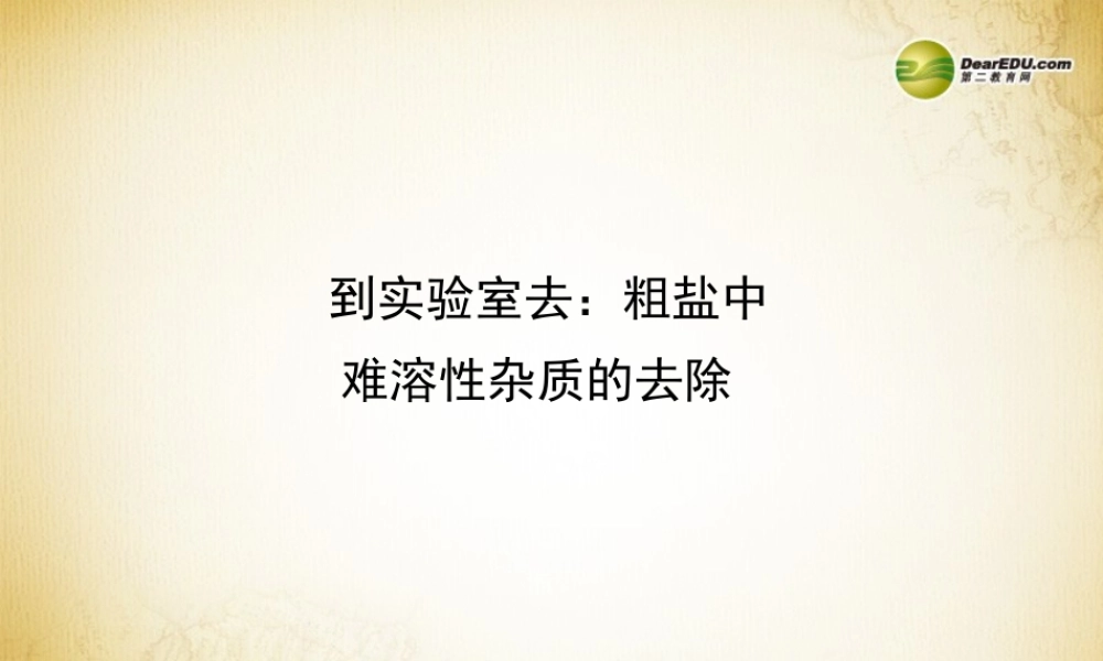 鲁教初中化学九下《8到实验室去：粗盐中难溶性杂质的去除》PPT课件 (4).ppt