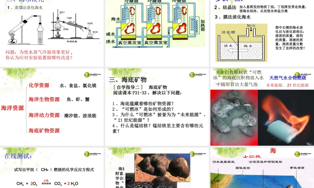 鲁教初中化学九下《8第1节 海洋化学资源》PPT课件 (6).ppt