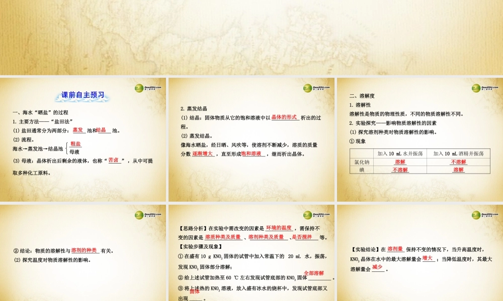 鲁教初中化学九下《8第2节 海水“晒盐“》PPT课件 (1).ppt