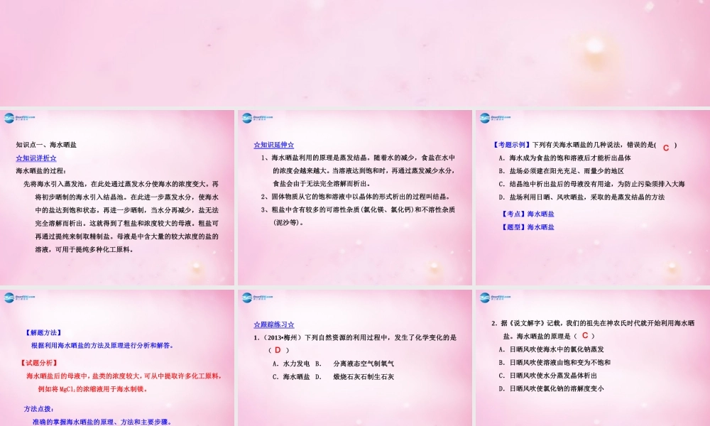 鲁教初中化学九下《8第2节 海水“晒盐“》PPT课件 (3).ppt