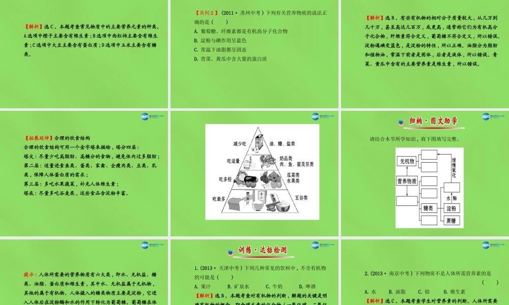 鲁教初中化学九下《10第1节 食物中的有机物》PPT课件 (2).ppt