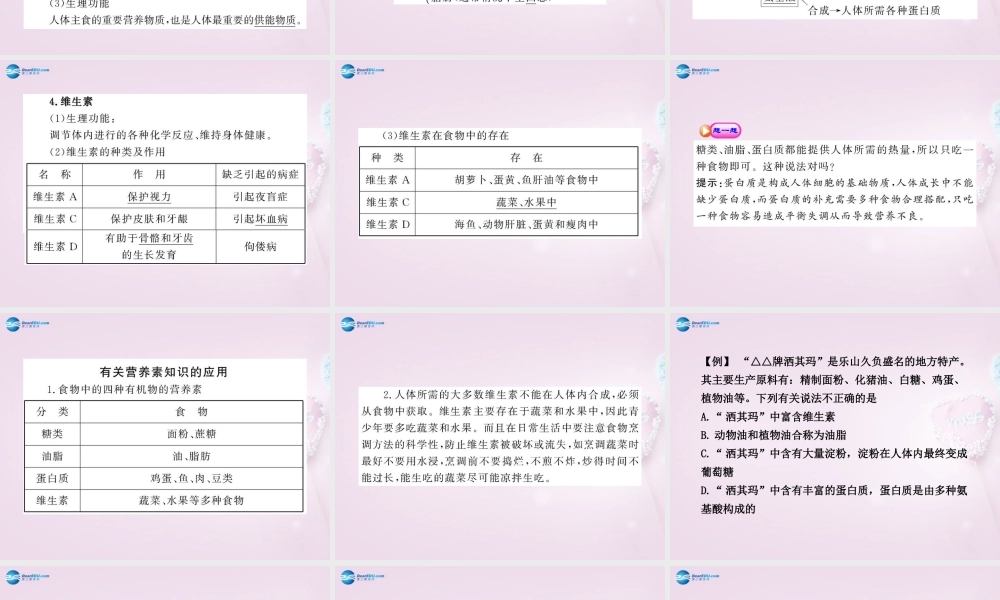 鲁教初中化学九下《10第1节 食物中的有机物》PPT课件 (4).ppt