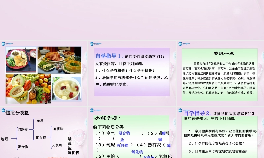 鲁教初中化学九下《10第1节 食物中的有机物》PPT课件 (3).ppt