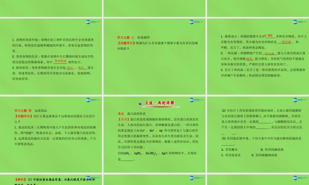 鲁教初中化学九下《10第3节 远离有毒物质》PPT课件 (2).ppt