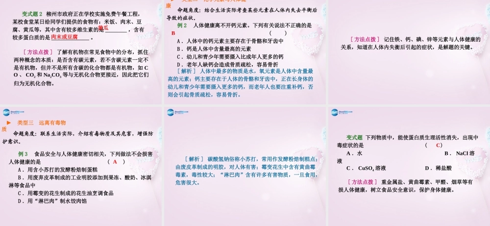 鲁教初中化学九下《10第10单元 化学与健康》PPT课件.ppt