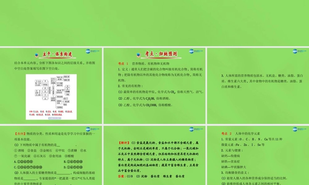 鲁教初中化学九下《10第10单元 化学与健康》PPT课件 (1).ppt