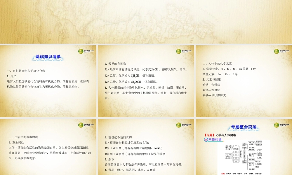 鲁教初中化学九下《10第10单元 化学与健康》PPT课件 (2).ppt