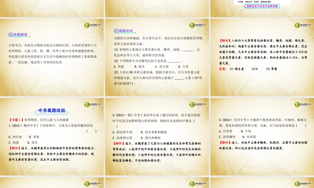 鲁教初中化学九下《10第10单元 化学与健康》PPT课件 (2).ppt