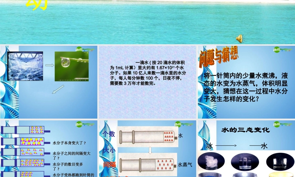 鲁教五四制初中化学八上《2第1节 运动的水分子》PPT课件 (1).ppt