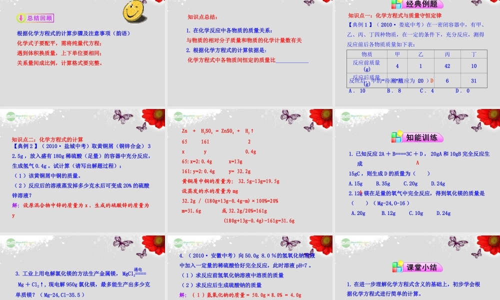 鲁教五四制初中化学八下《5第3节 化学反应中的有关计算》PPT课件 (4).ppt