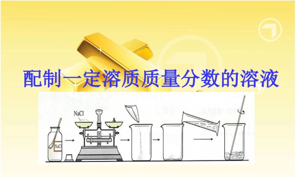 鲁教五四制初中化学九上《7.4到实验室去：配制一定溶质质量分数的溶液》PPT课件.ppt
