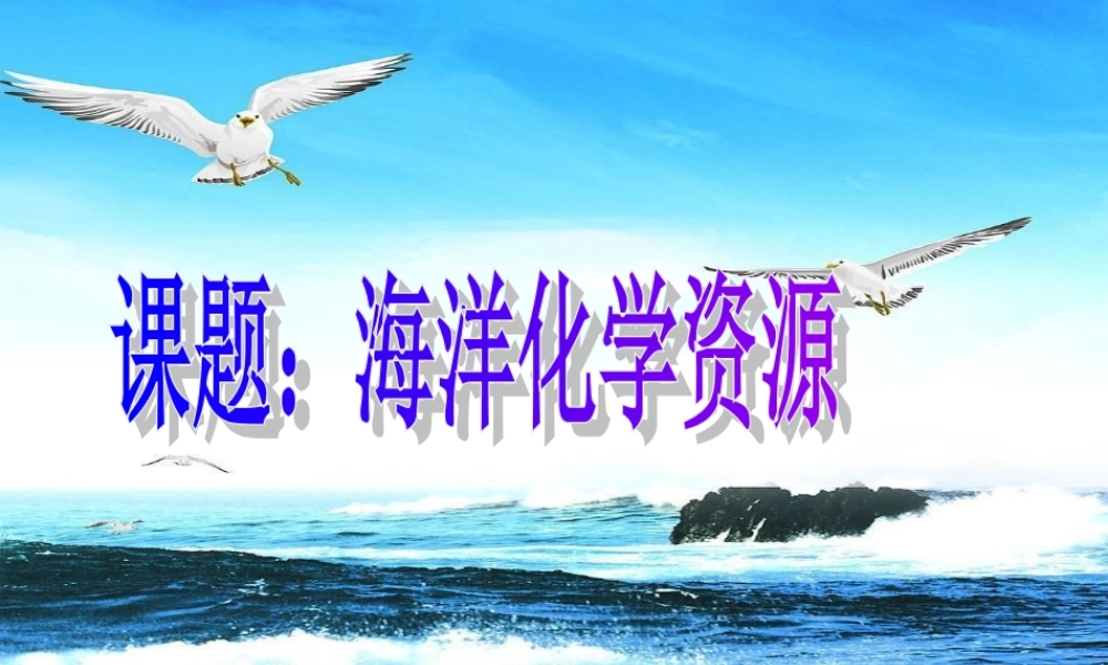鲁教五四制初中化学九上《9.1 海洋化学资源》PPT课件 (2).ppt