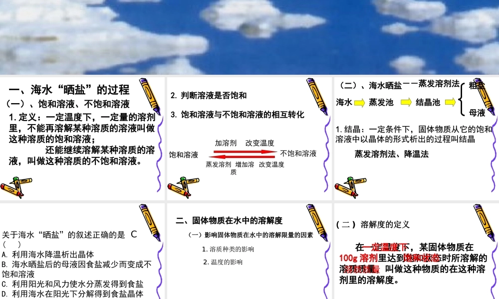 鲁教五四制初中化学九上《9.2 海水“晒盐”》PPT课件 (2).ppt