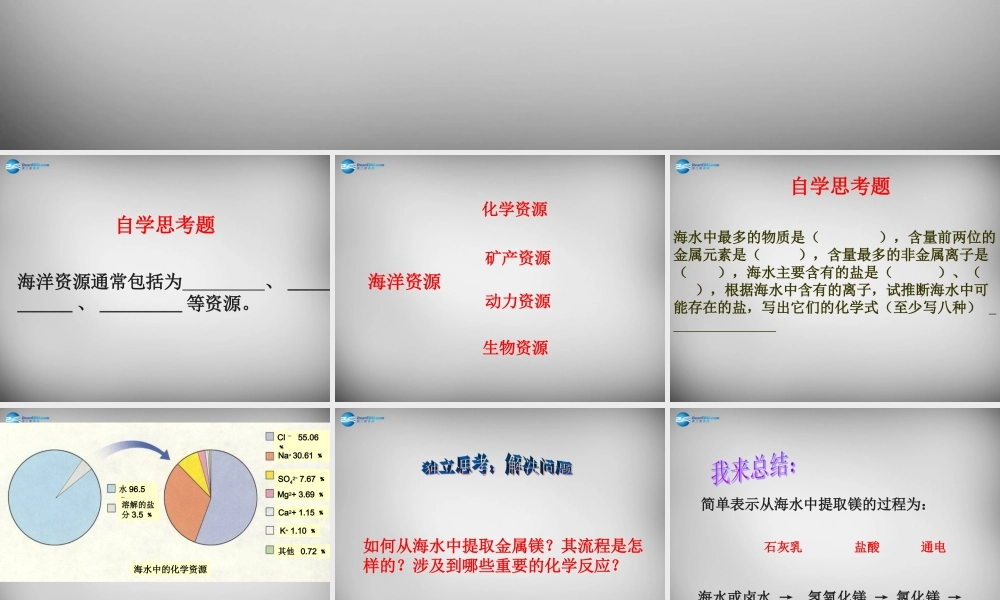 鲁教五四制初中化学九上《9.1 海洋化学资源》PPT课件 (4).ppt