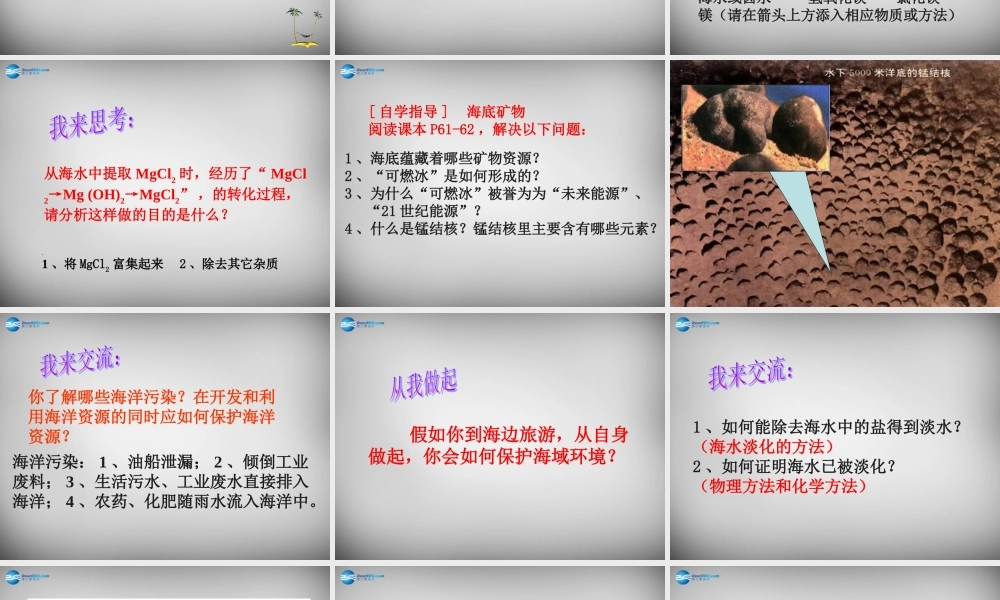 鲁教五四制初中化学九上《9.1 海洋化学资源》PPT课件 (4).ppt