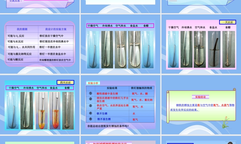 鲁教五四制初中化学九下《10.3 钢铁的锈蚀与防护》PPT课件 (1).ppt