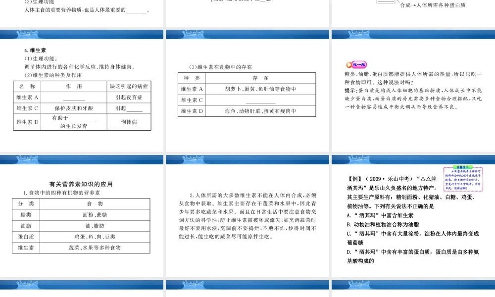 鲁教五四制初中化学九下《11.1 食物中的有机物》PPT课件 (2).ppt