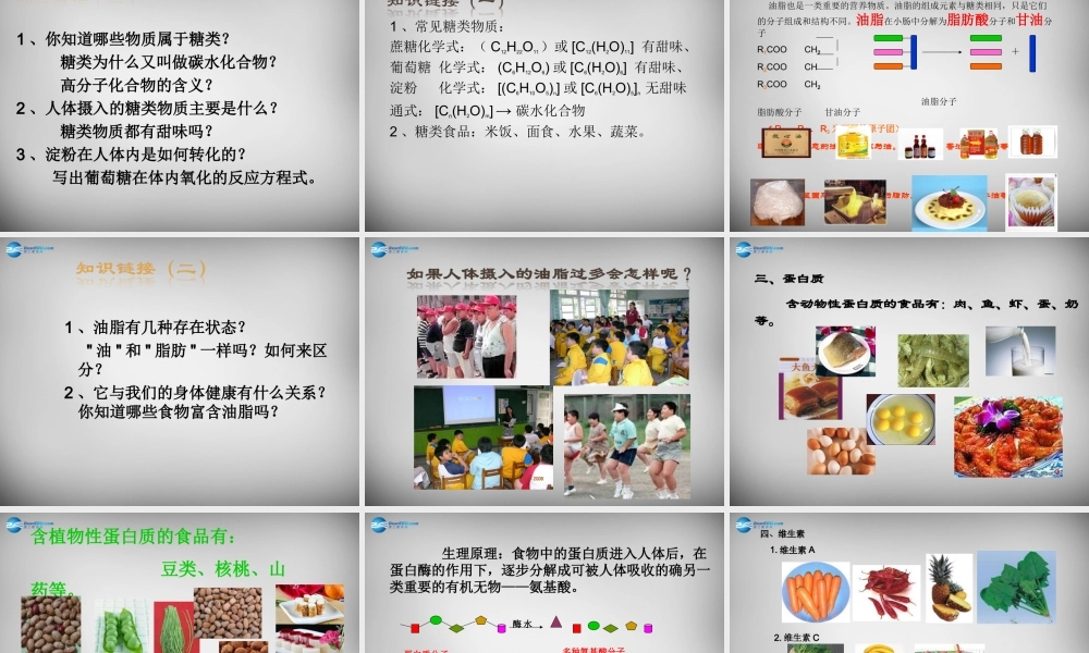 鲁教五四制初中化学九下《11.1 食物中的有机物》PPT课件 (4).ppt