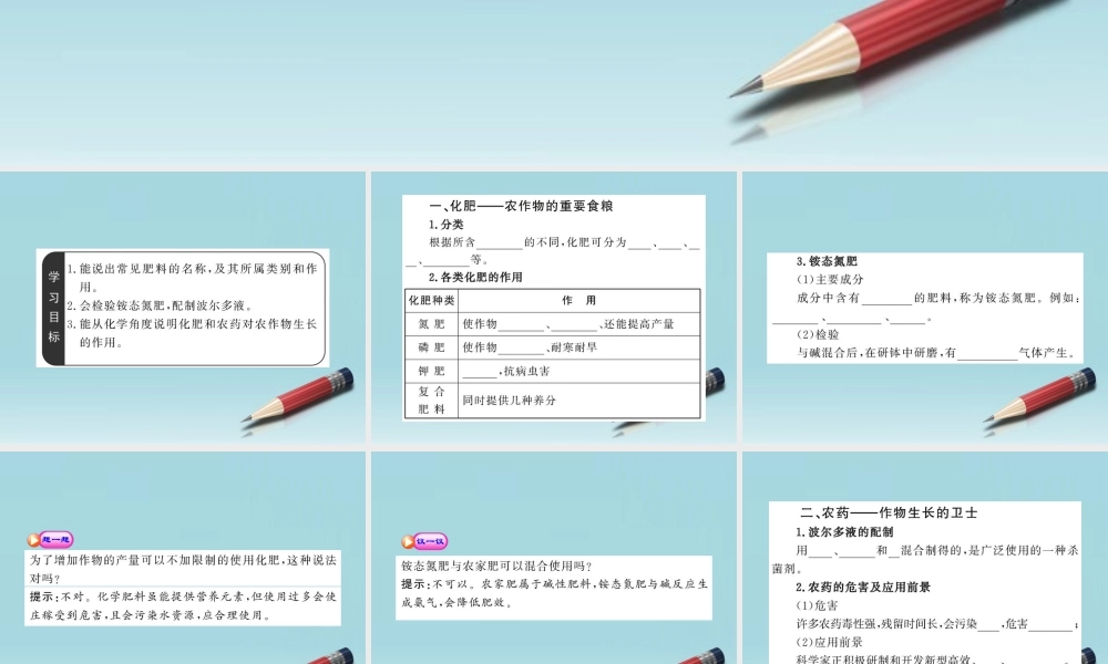 鲁教五四制初中化学九下《12.3 化学与农业生产》PPT课件 (1).ppt