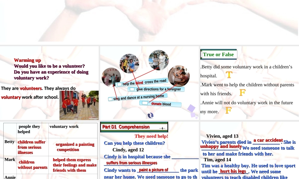 牛津深圳版八年级英语下册《Unit 1 Helping those in need》课件：Reading.ppt