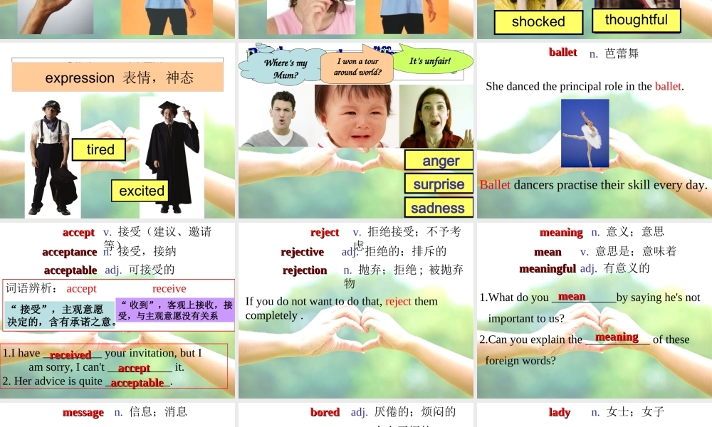 牛津深圳版八年级英语下册《Unit 2 Body language》课件：Words.ppt