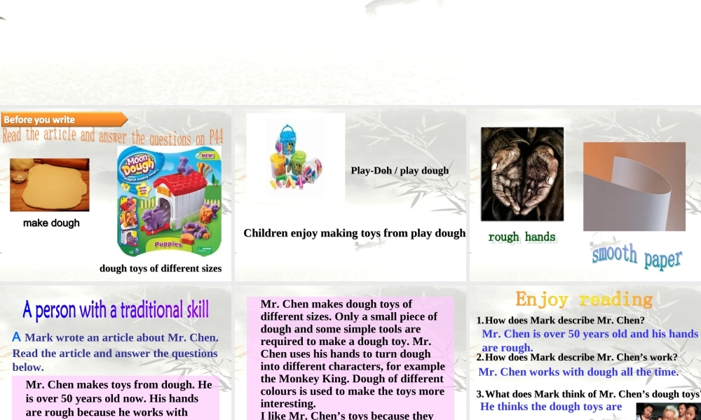 牛津深圳版八年级英语下册《Unit 3 Traditional skills》课件：Writing.ppt
