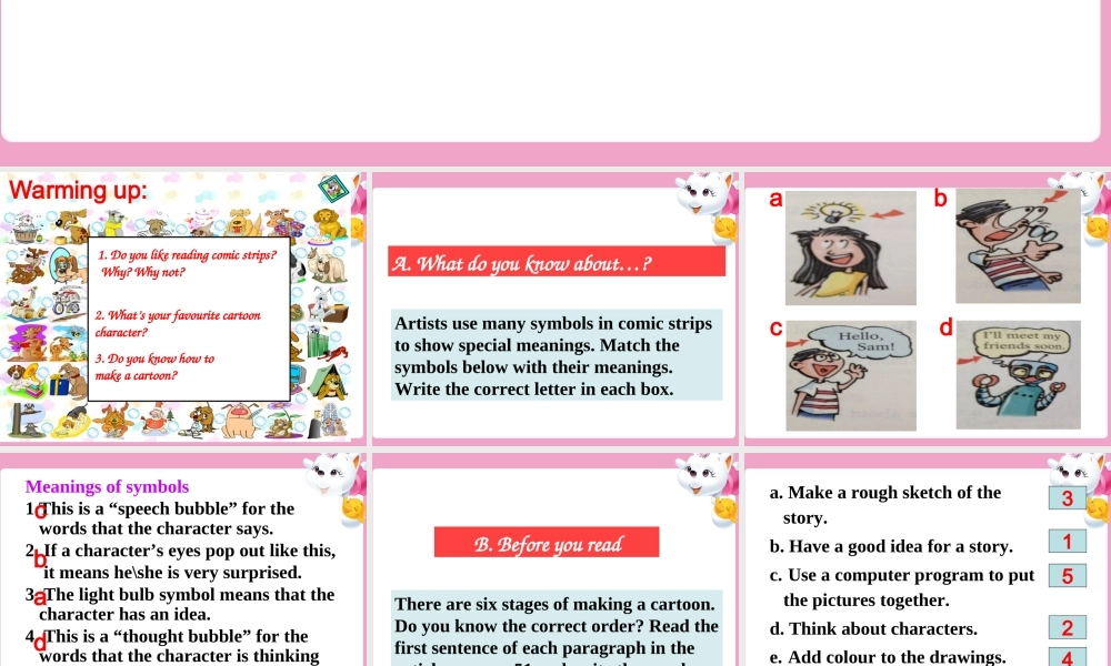 牛津深圳版八年级英语下册《Unit 4 Cartoons and comic strips》课件：Reading.ppt