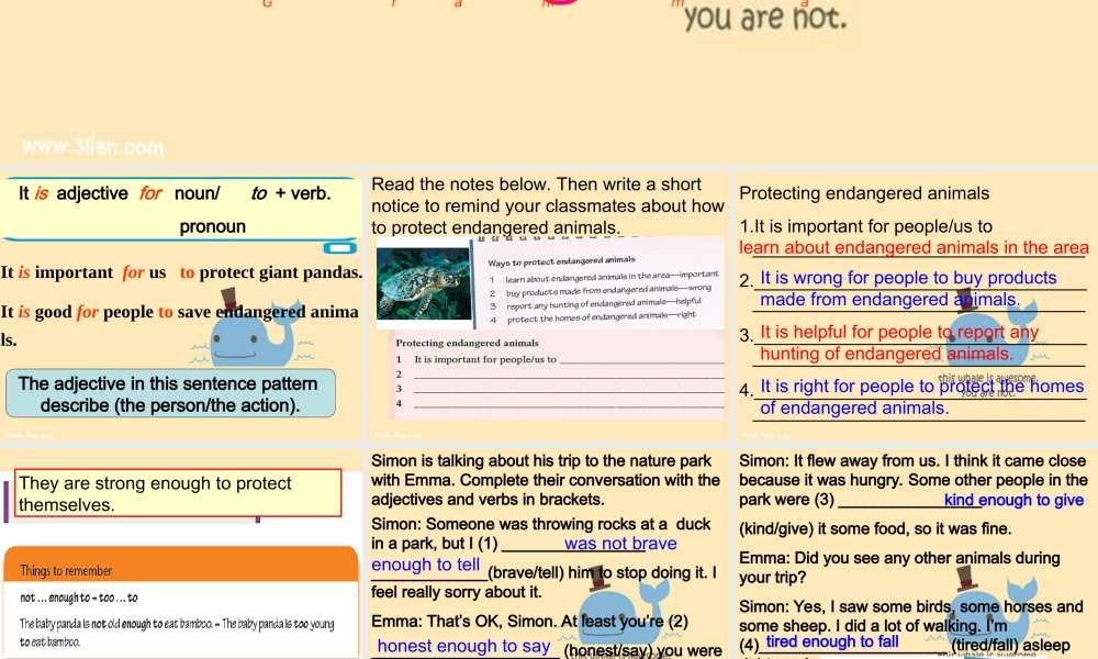 牛津深圳版八年级英语下册《Unit 5 Save the endangered animals》课件：Grammar.ppt