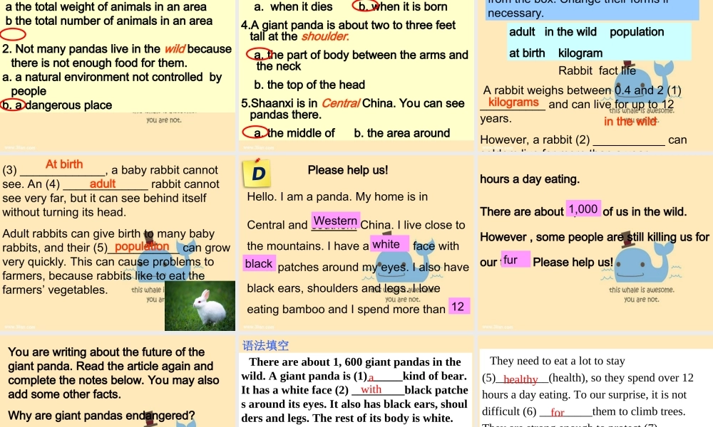 牛津深圳版八年级英语下册《Unit 5 Save the endangered animals》课件：Reading.ppt