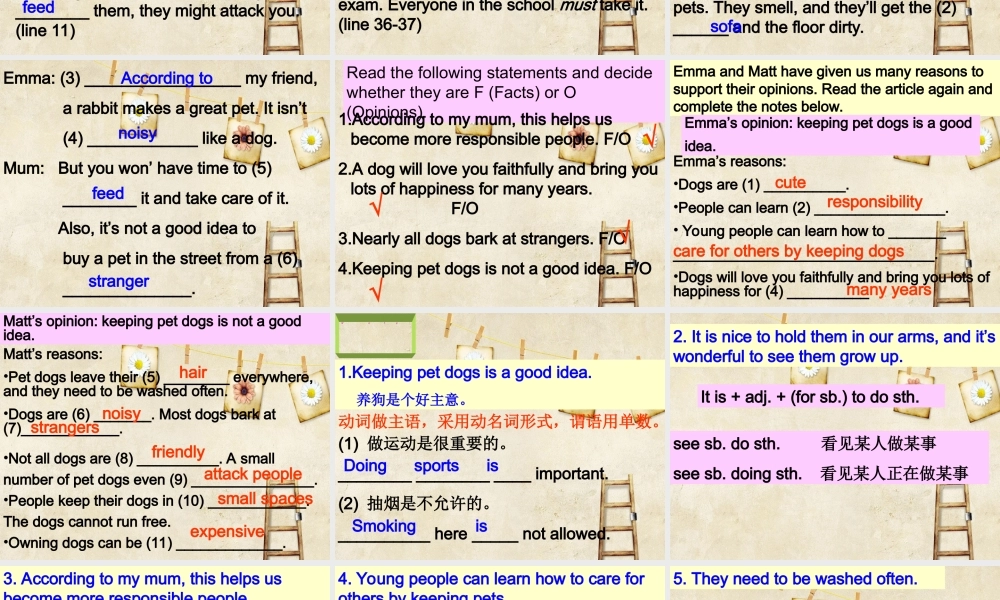 牛津深圳版八年级英语下册《Unit 6 Pets》课件：Reading.ppt