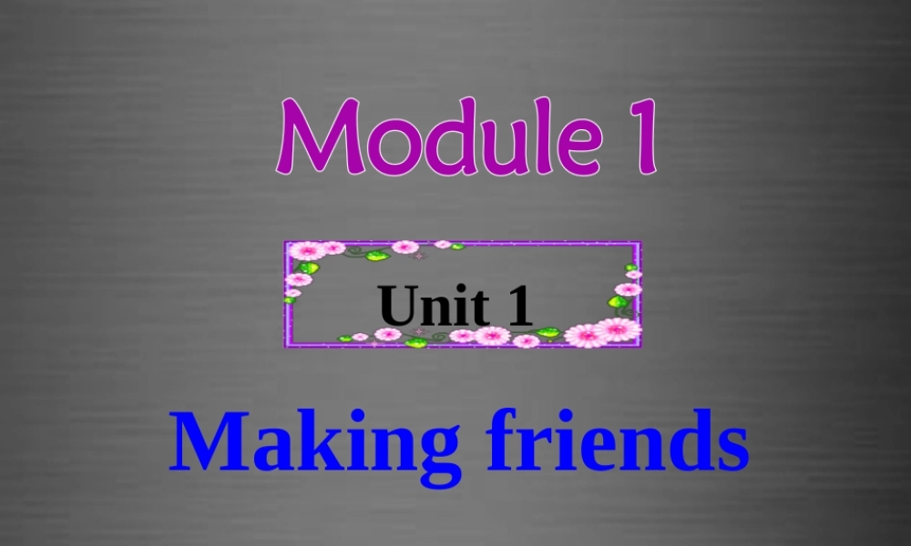牛津深圳初中英语七上Unit 1《Making Friends Listening》课件 .ppt