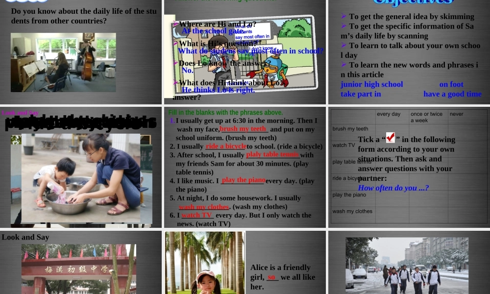 牛津深圳初中英语七上Unit 2《Daily life Reading》课件 .ppt