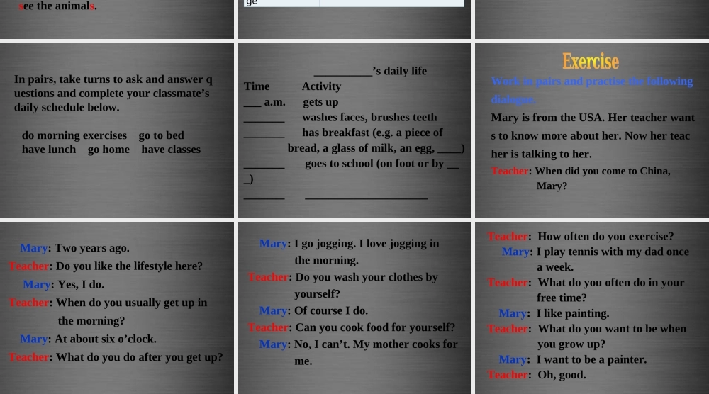 牛津深圳初中英语七上Unit 2《Daily life Speaking》课件 .ppt