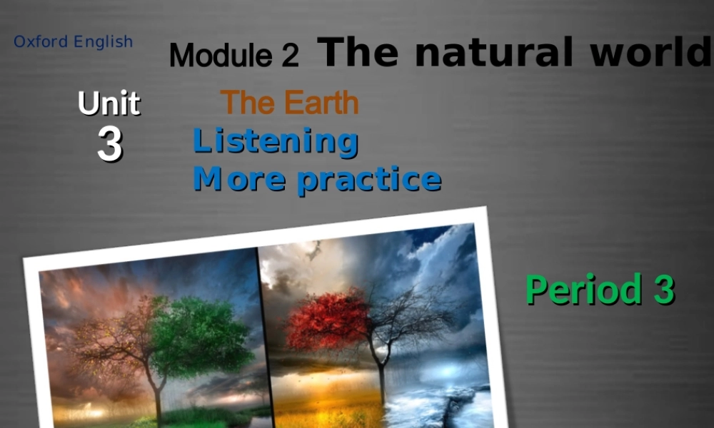 牛津深圳初中英语七上Unit 3 The Earth Period 3课件 .ppt