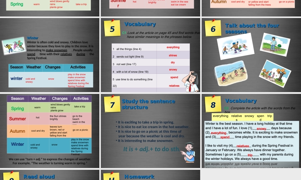 牛津深圳初中英语七上Unit 4 Seasons Period 2课件 .ppt