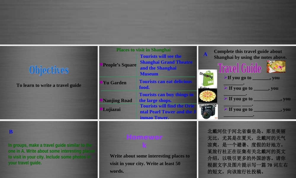 牛津深圳初中英语七上Unit 6《Travelling around Asia Writing》课件 .ppt