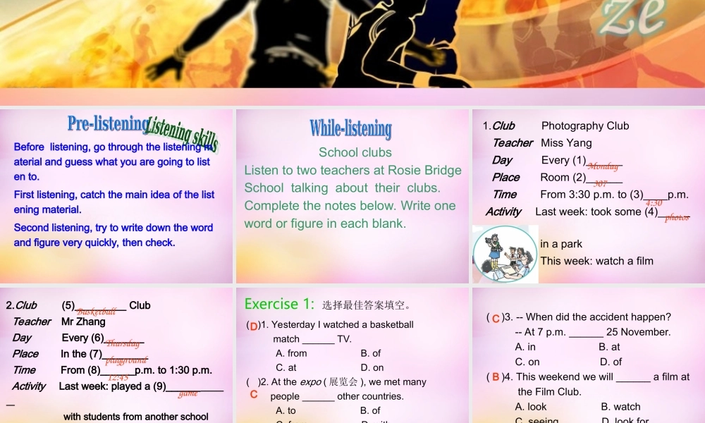 牛津深圳初中英语七上Unit 7 Listening课件 .ppt