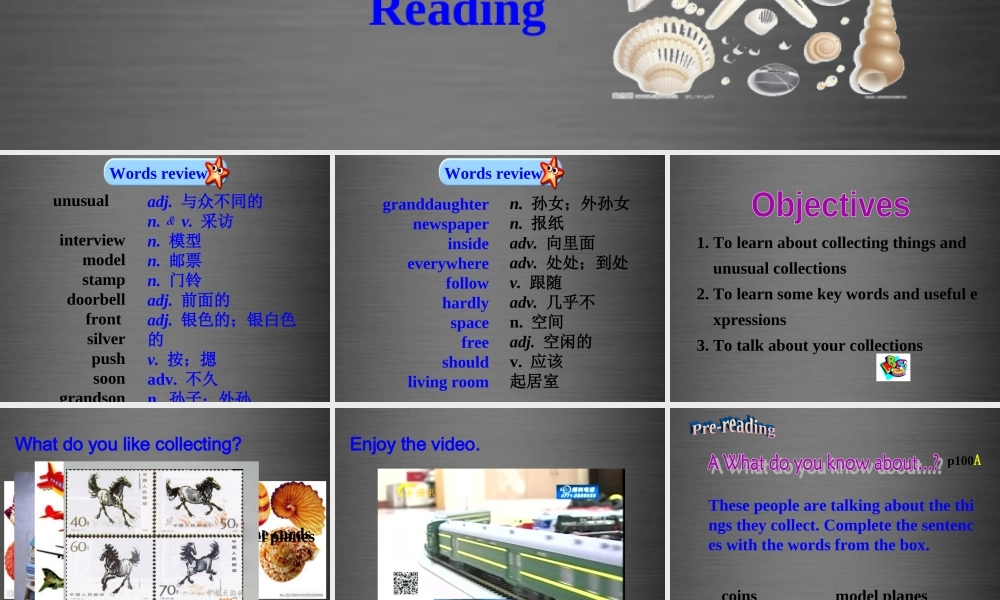 牛津深圳初中英语七上Unit 8《Collecting things Reading》课件 .ppt