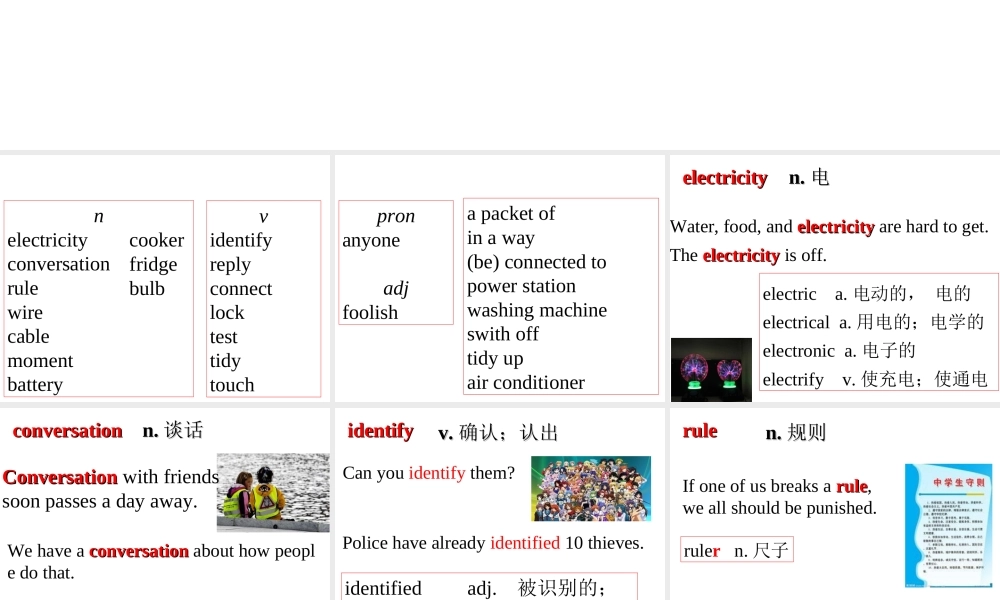 牛津深圳初中英语七下《Module3 Unit 6 Electricity》PPT课件period1-words.ppt