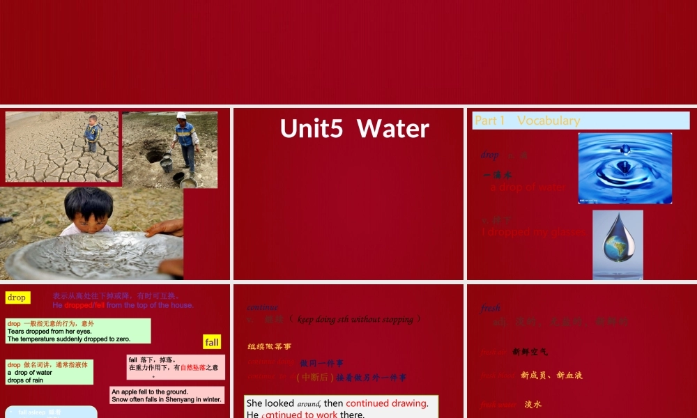 牛津深圳初中英语七下《Module3 Unit 5 Water》PPT课件词汇 精品课件（共28张PPT）.ppt