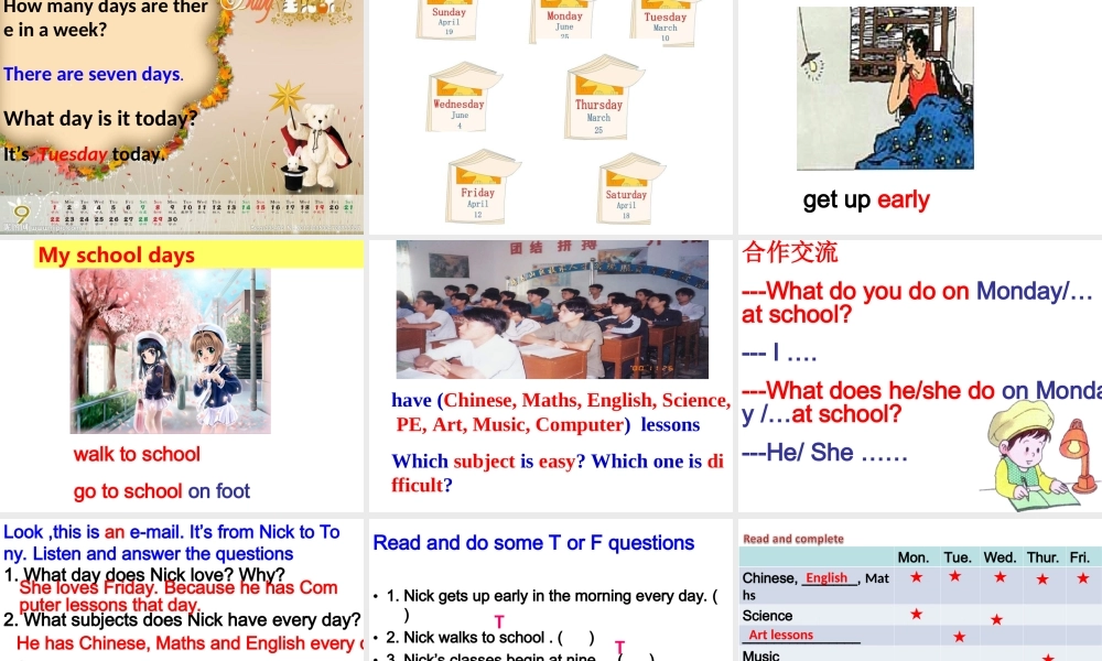 牛津译林初中英语七上《StarterLesson 7 Enjoy our days》PPT课件 (1).ppt