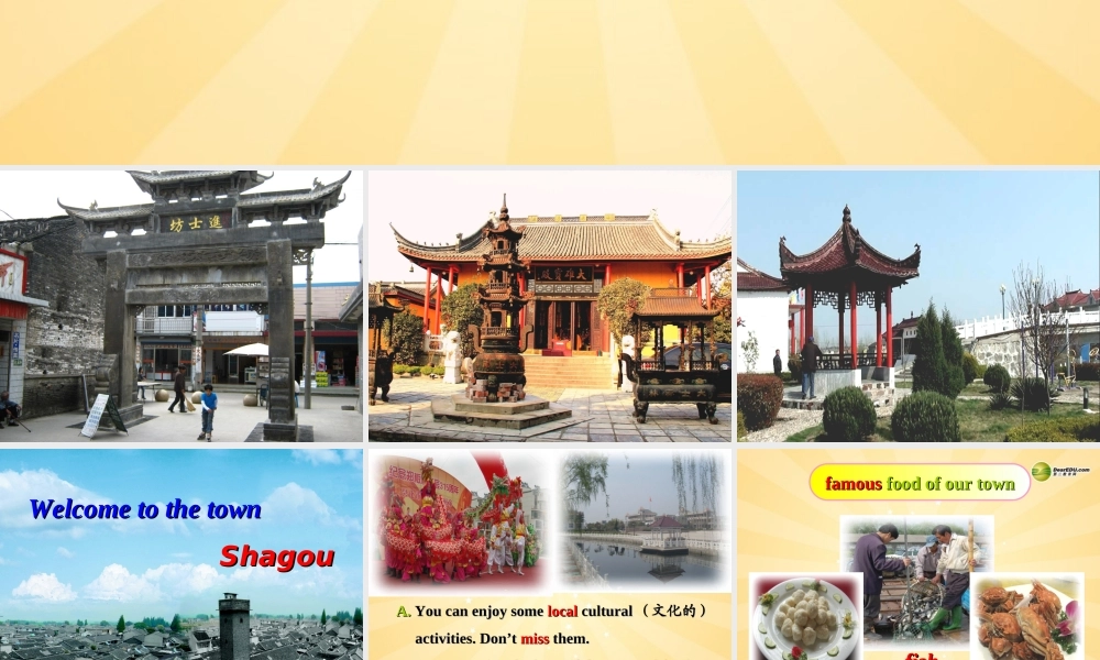 牛津译林初中英语七下Unit 3 Welcome to Sunshine Town Reading课件 .ppt