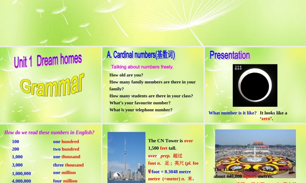 牛津译林初中英语七下 Unit 1 Dream Homes Grammar课件 .ppt