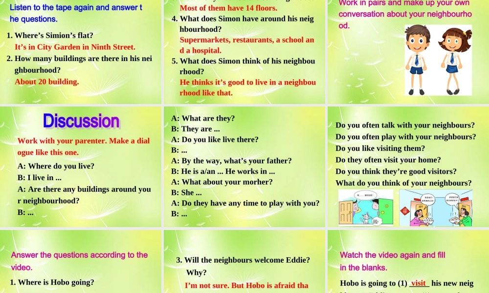 牛津译林初中英语七下 Unit 2 Neighbours Welcome to the unit课件 .ppt