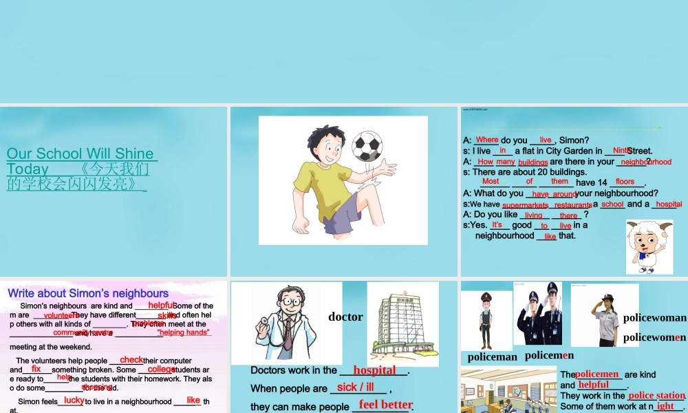 牛津译林初中英语七下 Unit 2 Neighbours Revision课件 .ppt