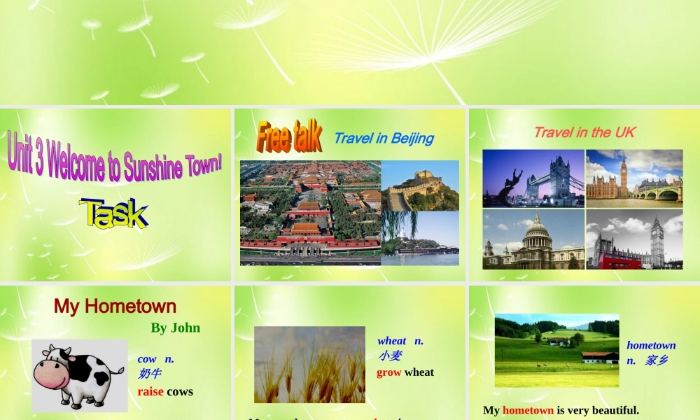 牛津译林初中英语七下 Unit 3 Welcome to Sunshine Town Task课件 .ppt